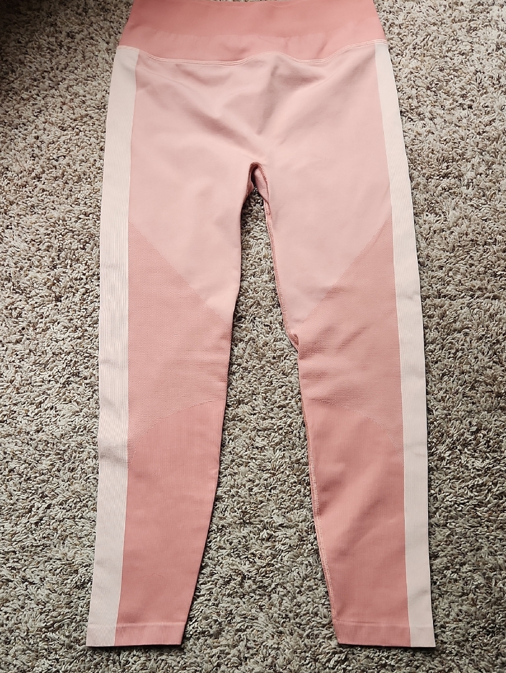lululemon athletica Blush Pink Leggings with Light Pink Side Stripes